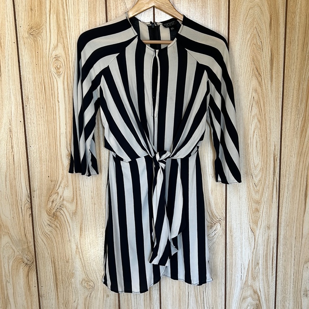 Topshop Cortical Striped Knot Dress